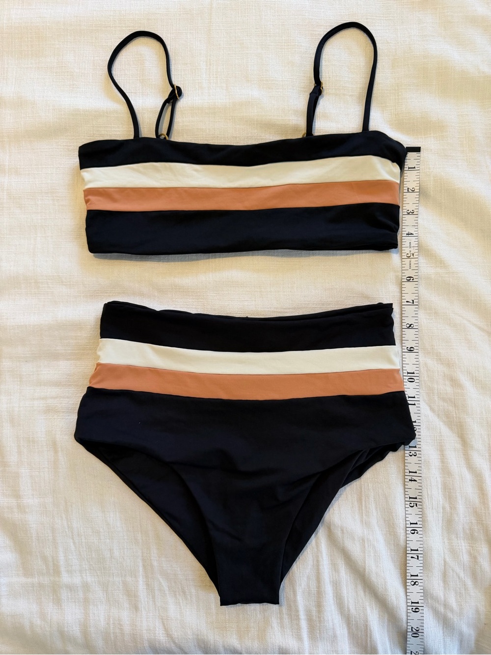 L*Space Rebel Stripe Color Block Bikini Size M/L - Picture 8 of 9
